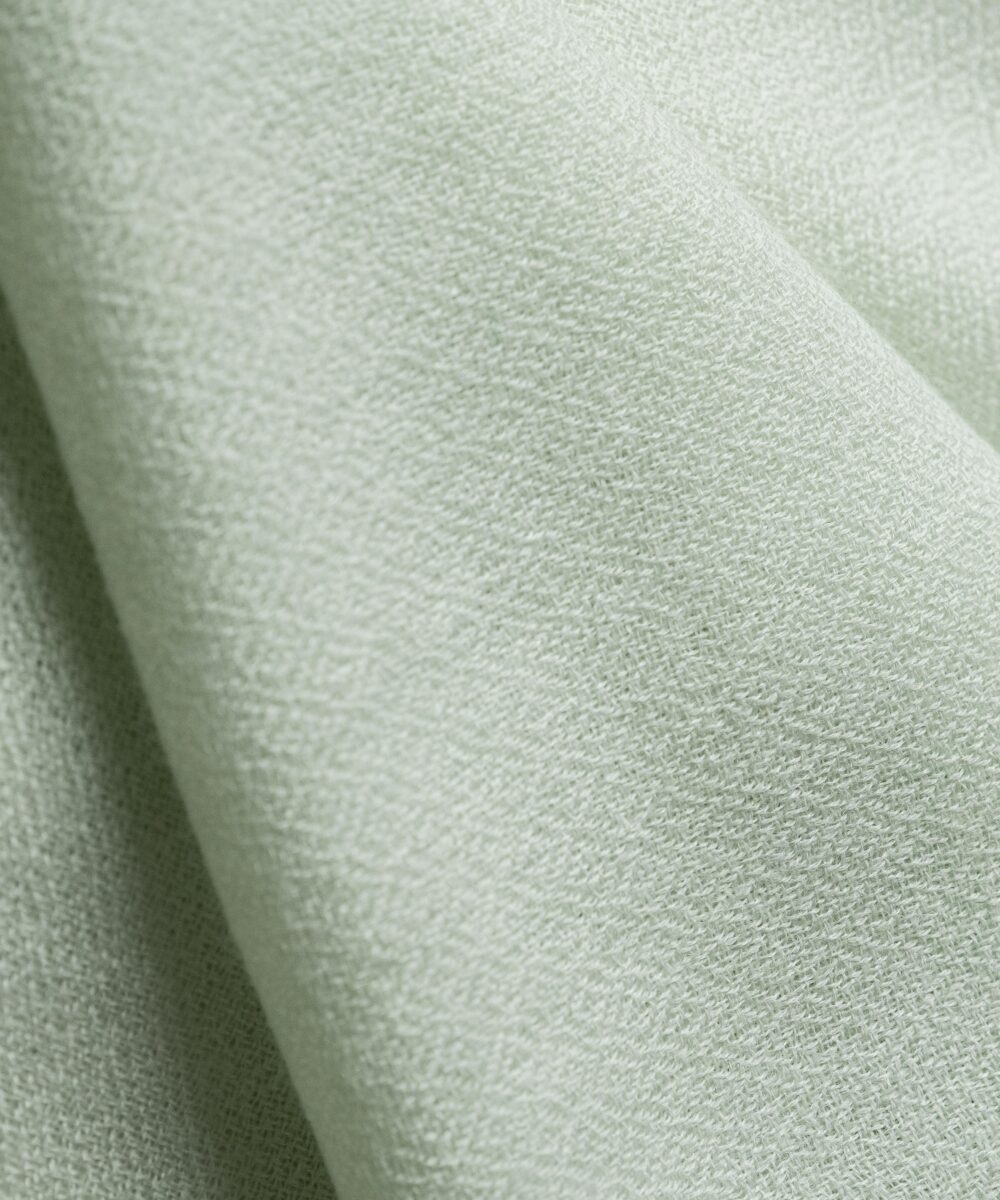 100% Cashmere and Embroidered Shawl - Light Green